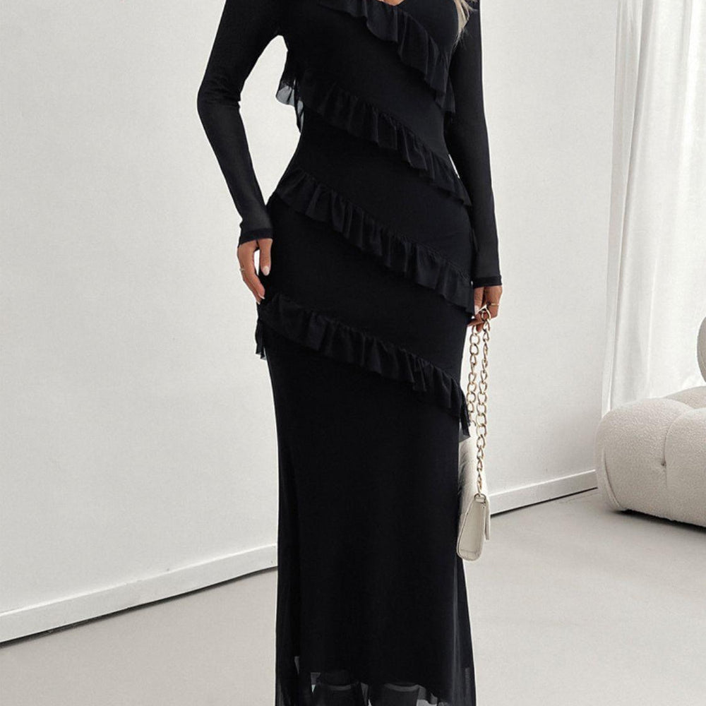 
                      
                        Ruffled Surplice Long Sleeve Maxi Dress
                      
                    