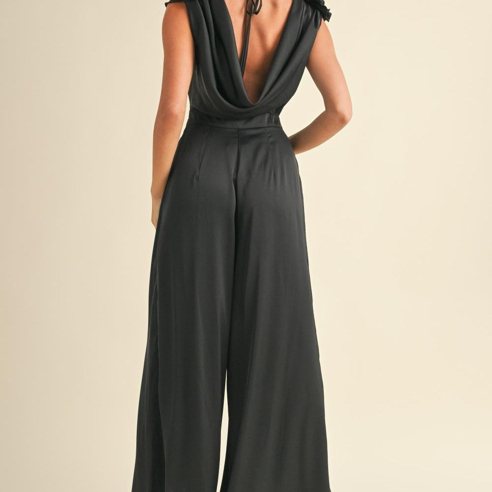 
                      
                        Applique Deep Cowl Neck Jumpsuit
                      
                    