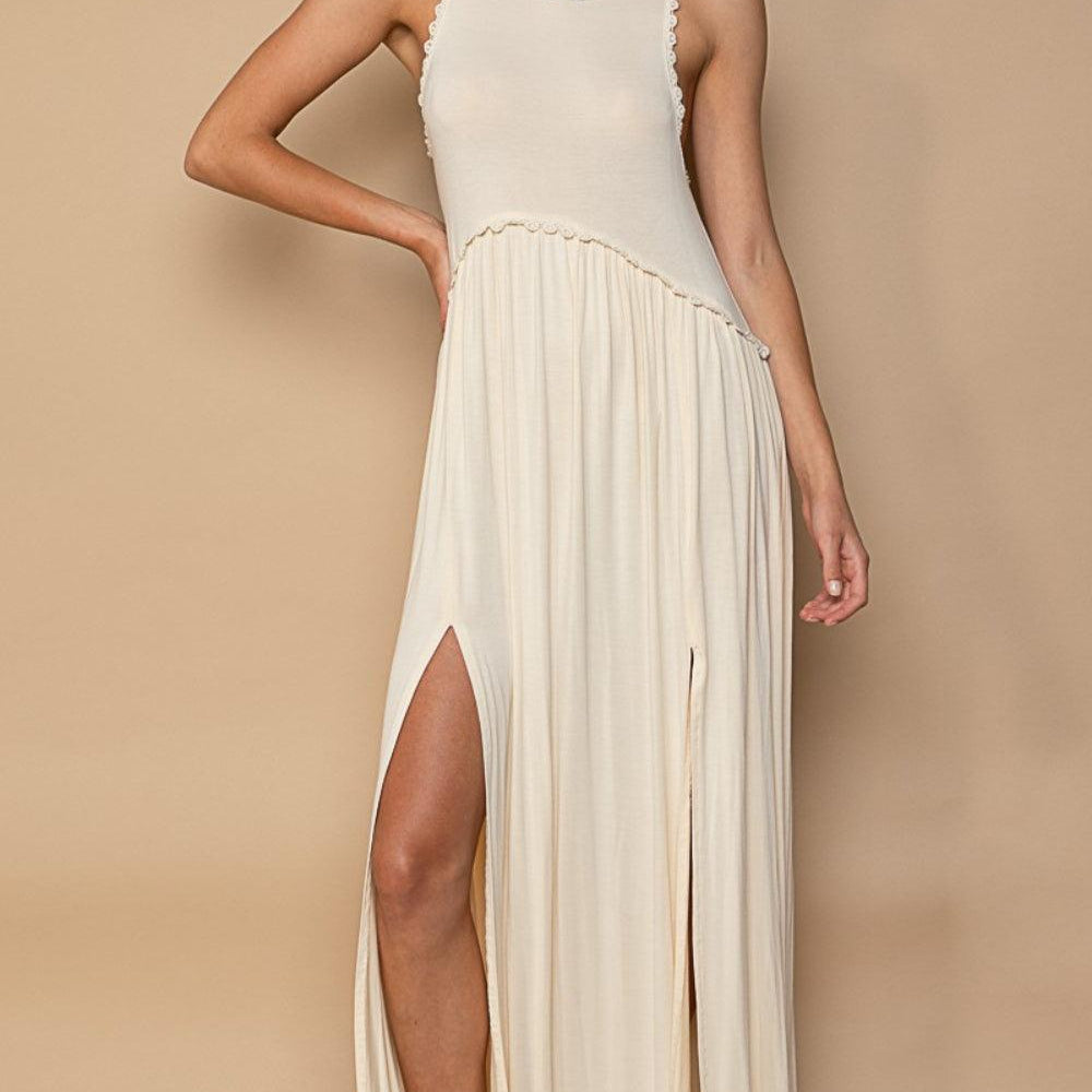 
                      
                        Back Zipper Front Slit Maxi Dress Dresses
                      
                    