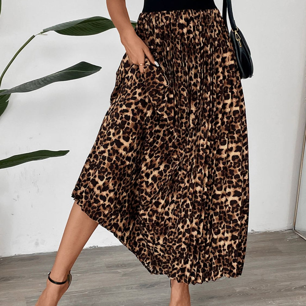 
                  
                    Pleated Leopard Maxi Skirt
                  
                