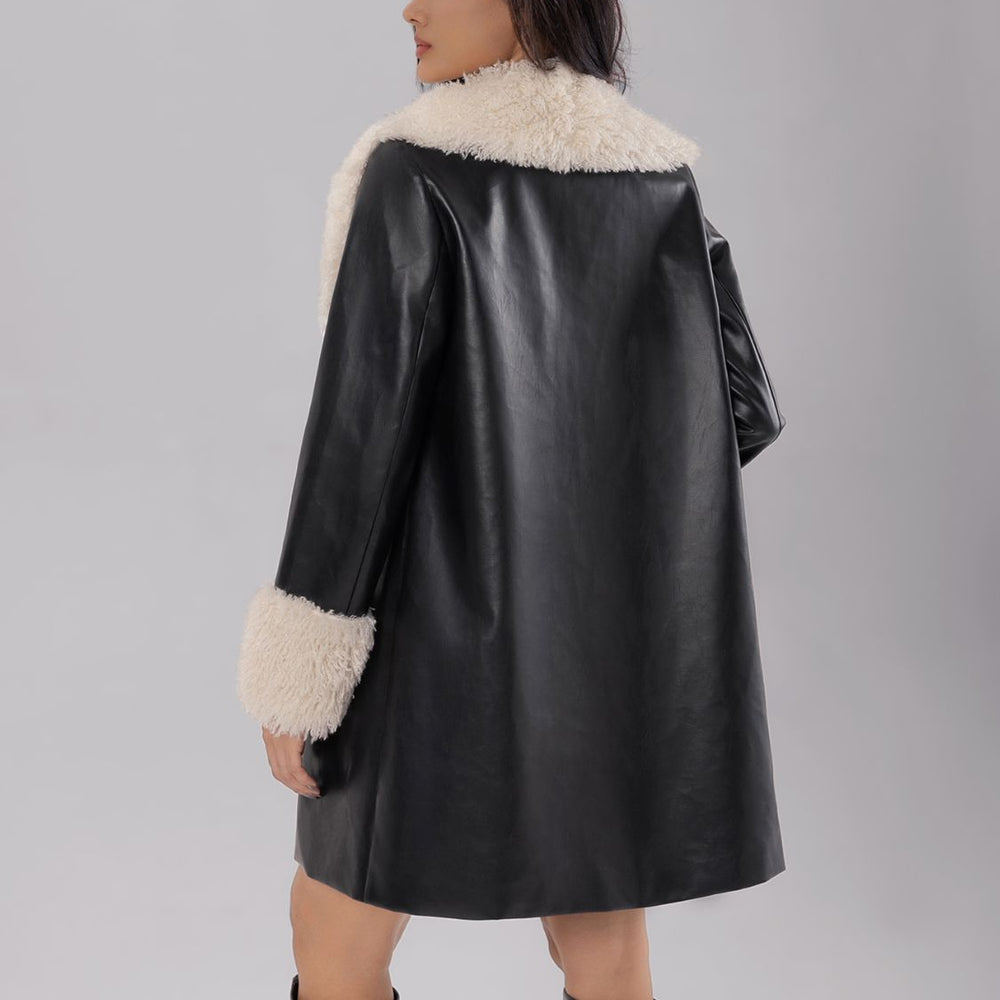 
                  
                    Fuzzy Long Sleeve Longline Coat
                  
                