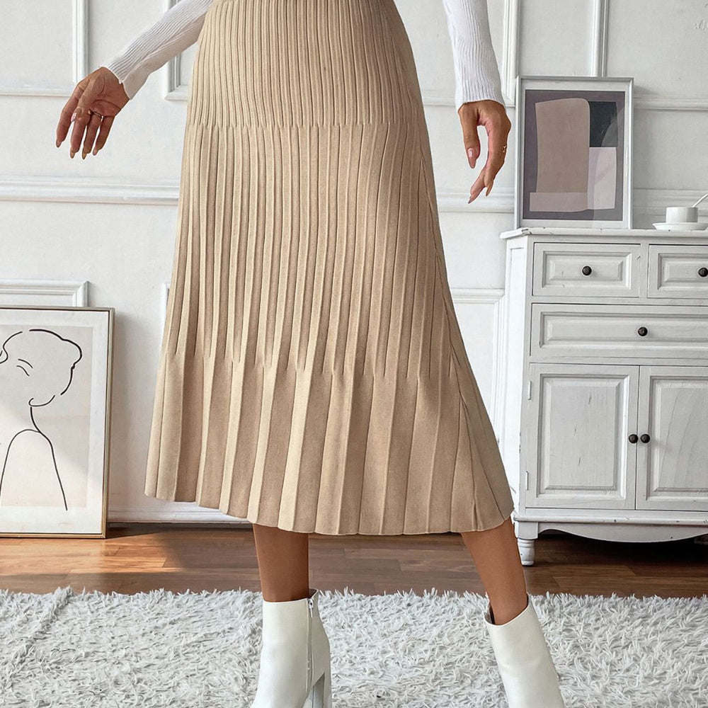 
                      
                        Sweater Pleated Midi Sweater Skirt
                      
                    