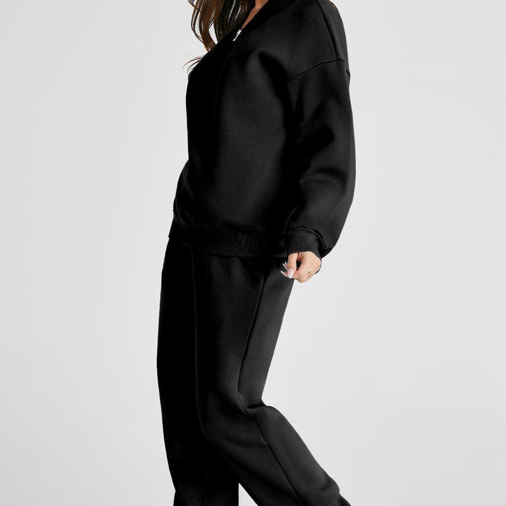 
                      
                        Quarter Zip Long Sleeve Top and Pants Set
                      
                    