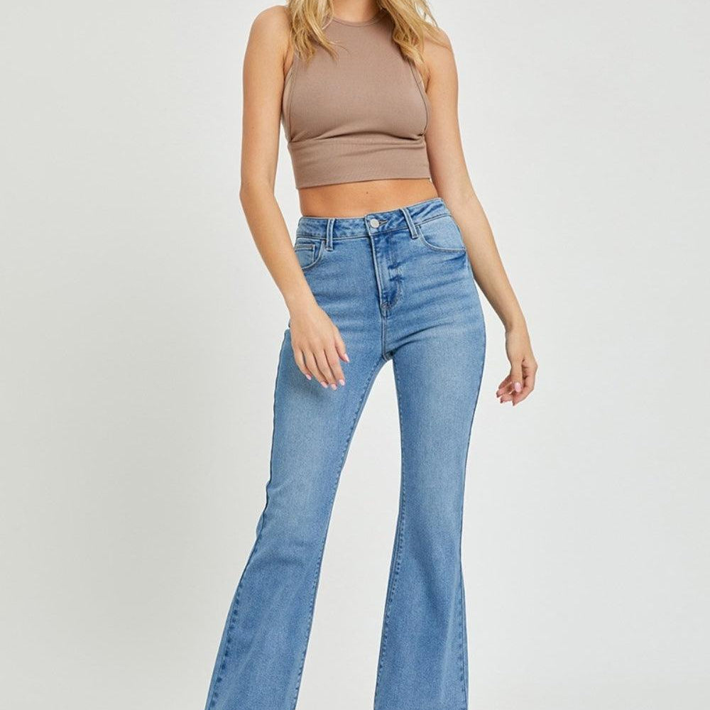 
                      
                        High Rise Raw Cut Hem Bootcut Jeans Jeans
                      
                    