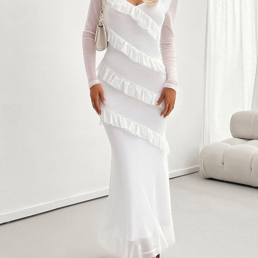 
                      
                        Ruffled Surplice Long Sleeve Maxi Dress
                      
                    