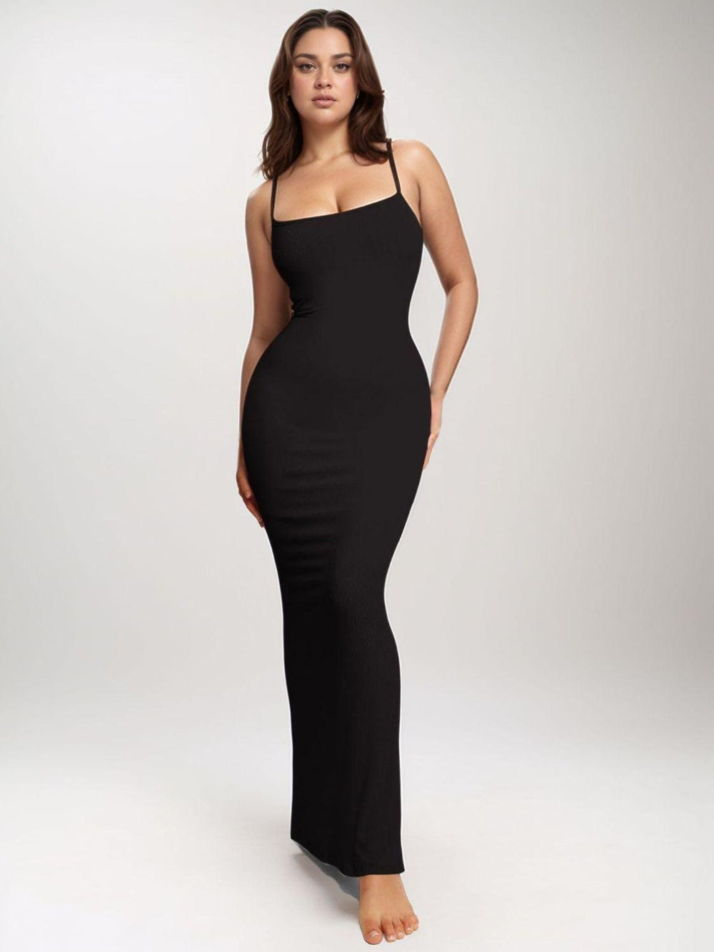 Built-In Shapewear Sleeveless Maxi Dress