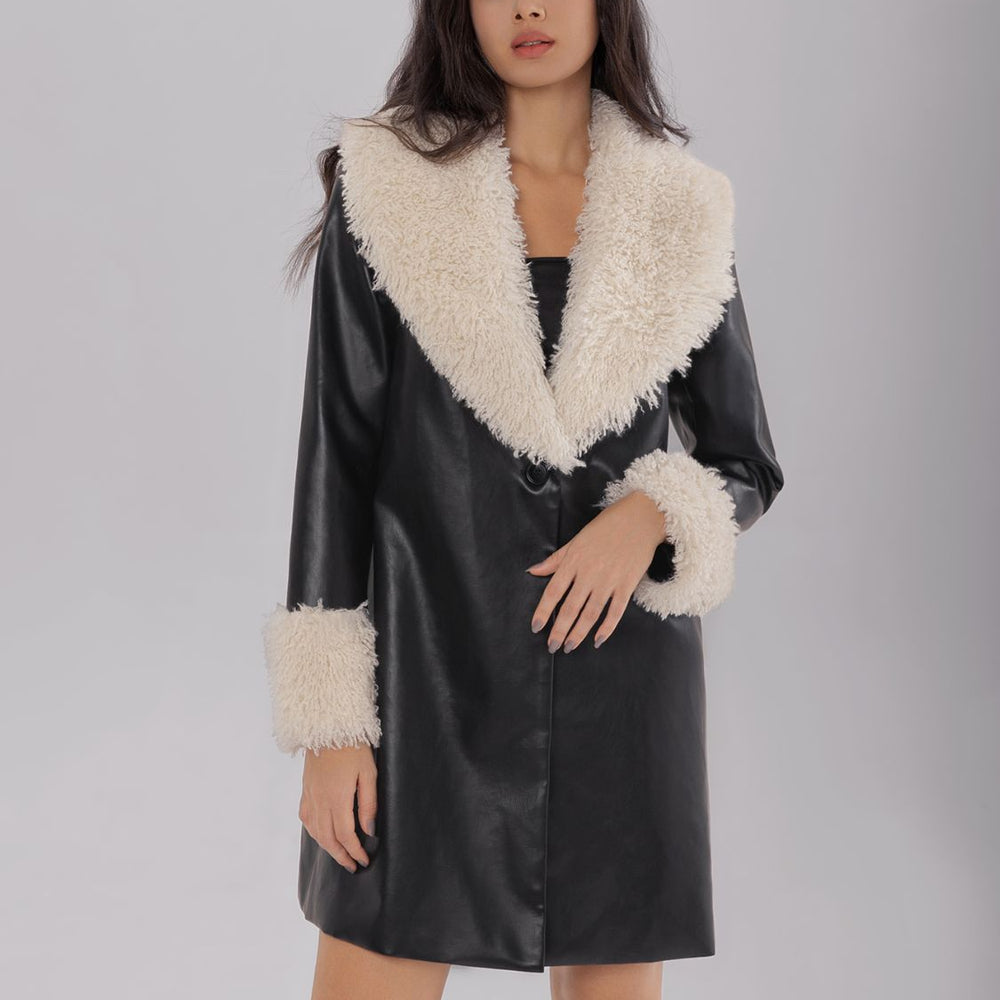 
                  
                    Fuzzy Long Sleeve Longline Coat
                  
                