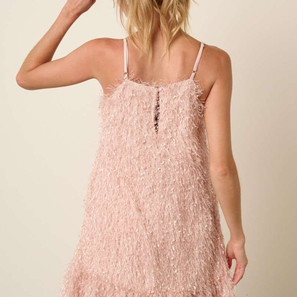 
                      
                        Feather Ruffle Hem Mini Cami Dress
                      
                    