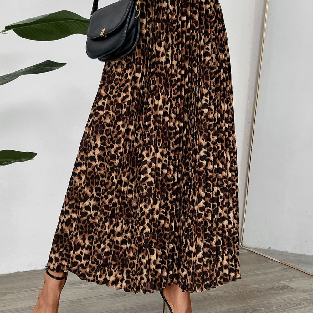 
                  
                    Pleated Leopard Maxi Skirt
                  
                