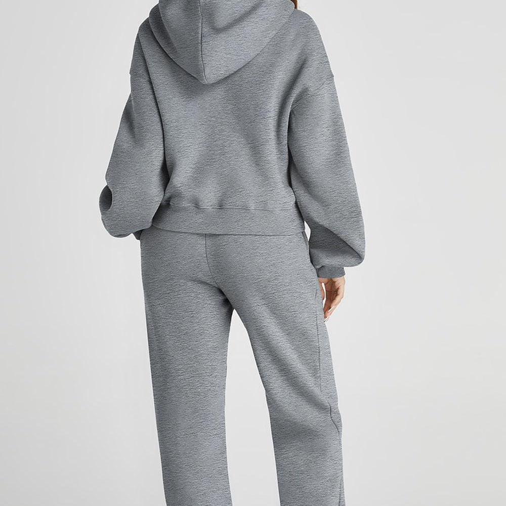 
                      
                        Dropped Shoulder Hooded Top and Pants Active Set
                      
                    