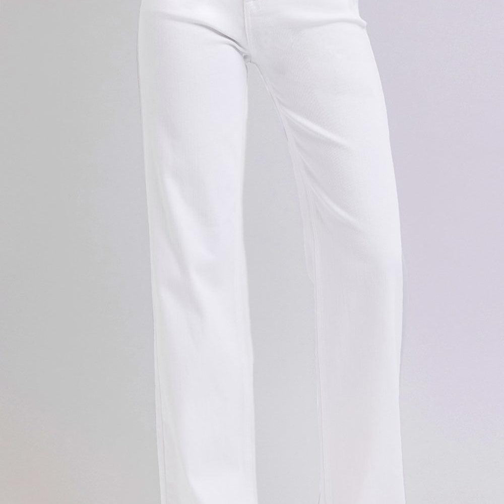 
                      
                        High Waist White Straight Jeans
                      
                    