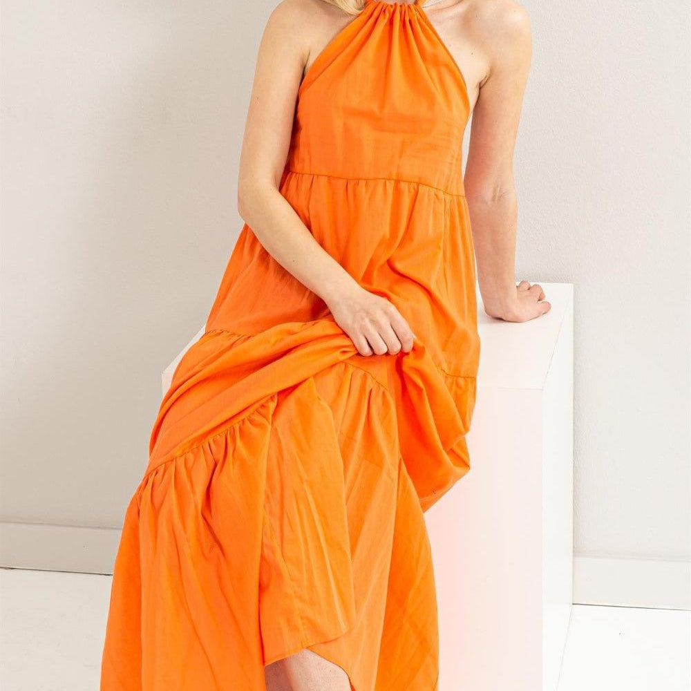 Halter Neck Cover Up Maxi Dress Dresses