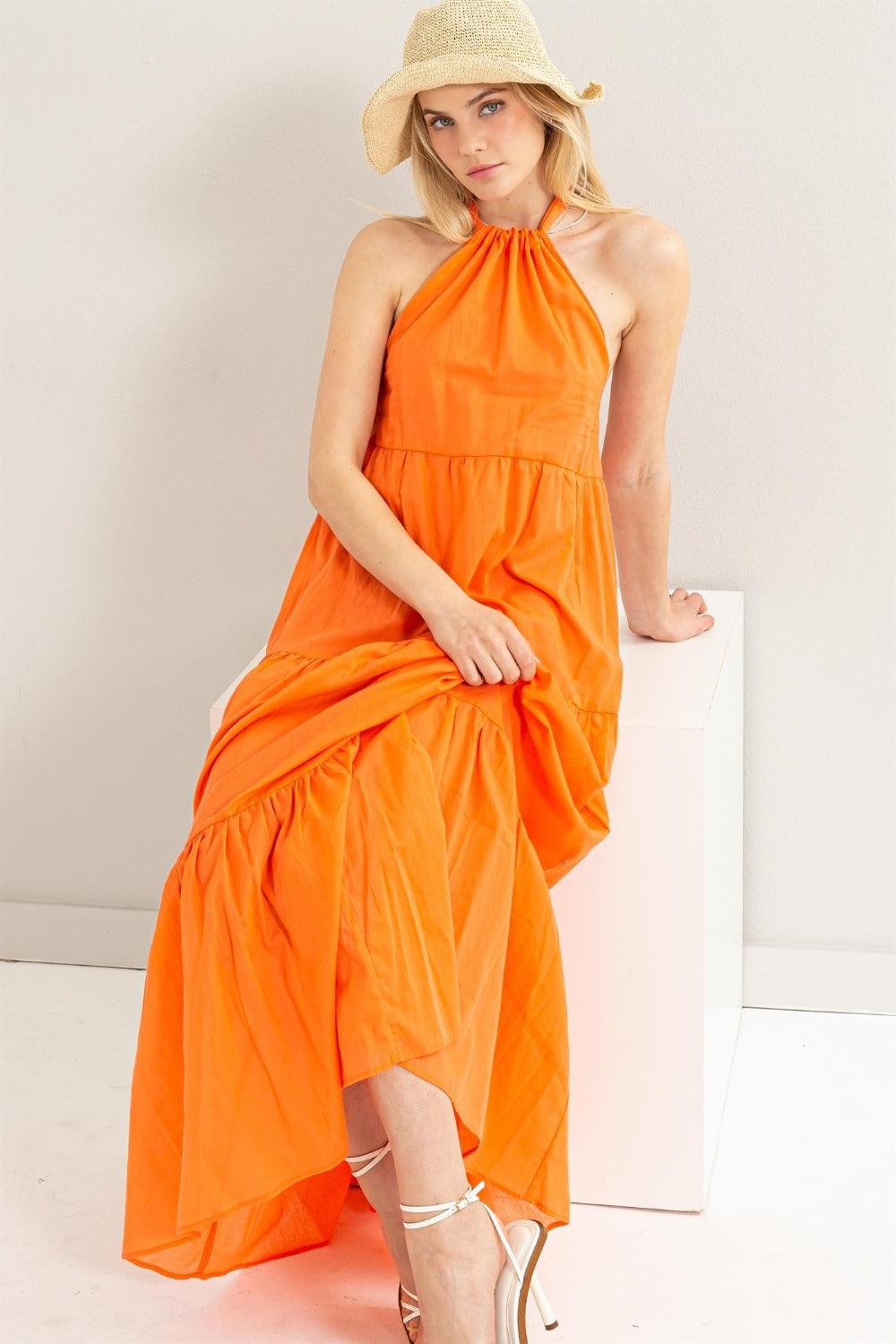 Halter Neck Cover Up Maxi Dress Dresses