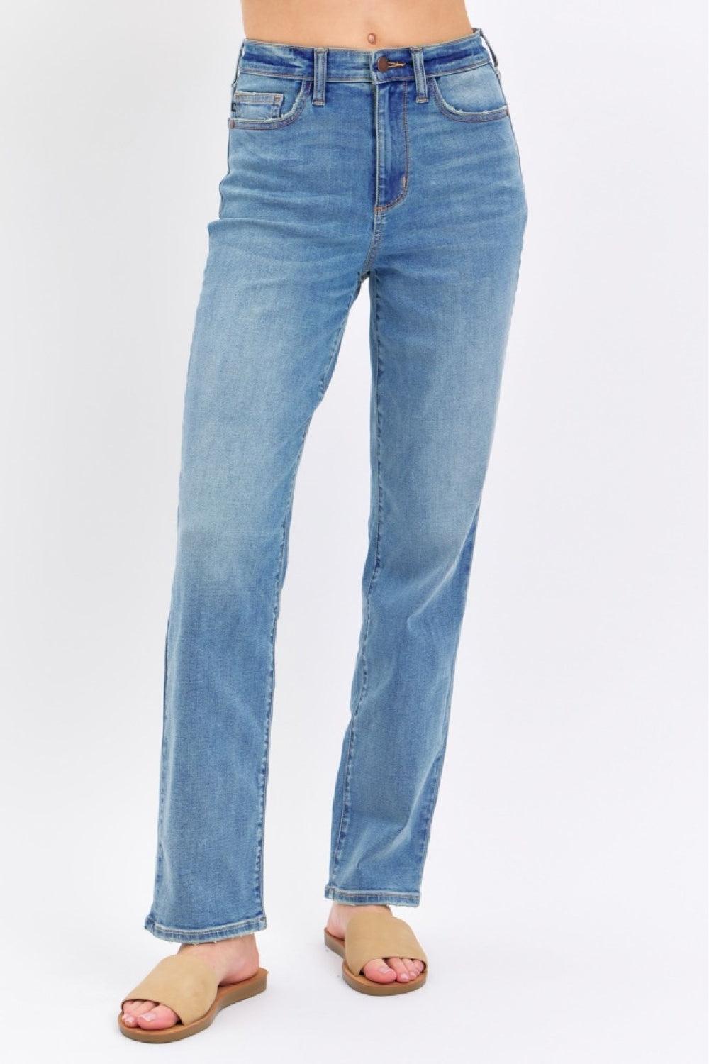 Full Size High Waist Straight Jeans Jeans