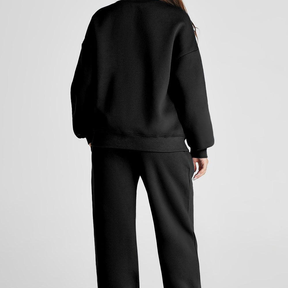 
                      
                        Quarter Zip Long Sleeve Top and Pants Set
                      
                    