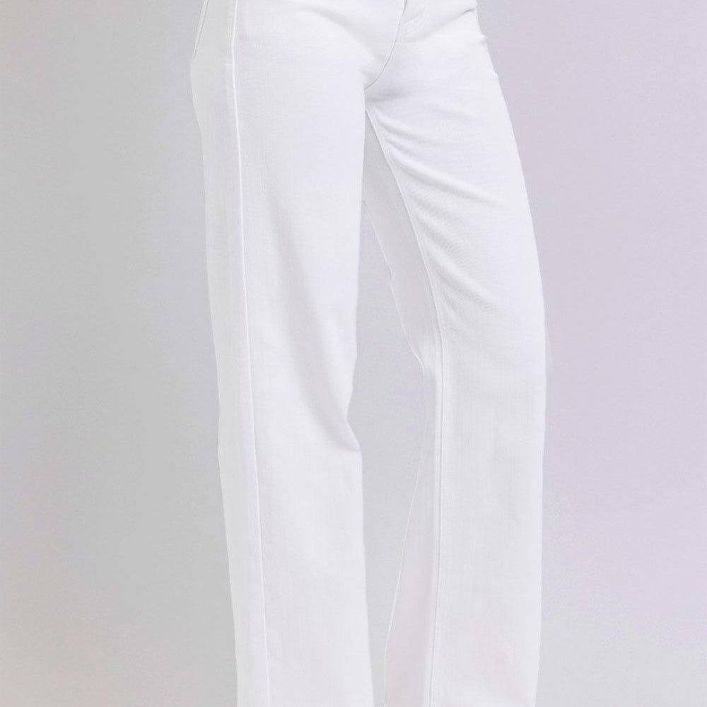 
                      
                        High Waist White Straight Jeans
                      
                    