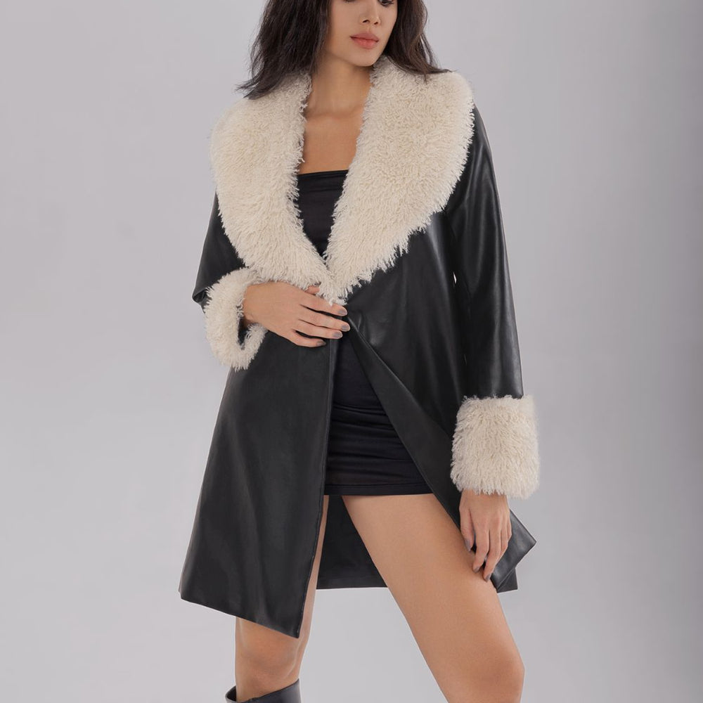 
                  
                    Fuzzy Long Sleeve Longline Coat
                  
                