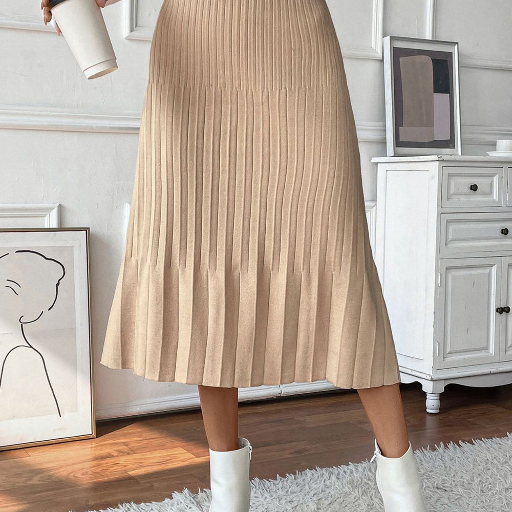 
                      
                        Sweater Pleated Midi Sweater Skirt
                      
                    