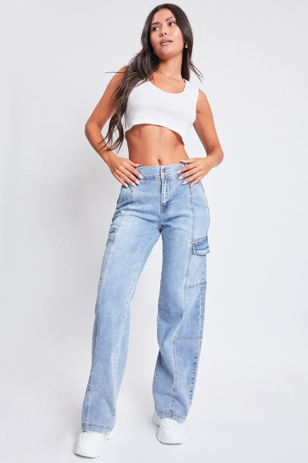 High-Rise Straight Cargo Jeans Jeans