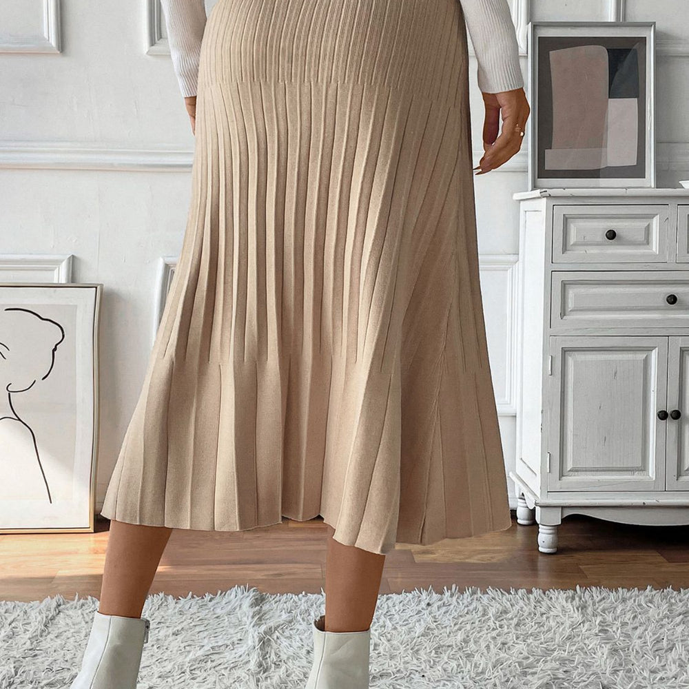 
                      
                        Sweater Pleated Midi Sweater Skirt
                      
                    