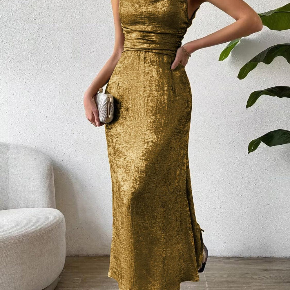 
                      
                        Asymmetric Neck Sleeveless Midi Dress Dresses
                      
                    