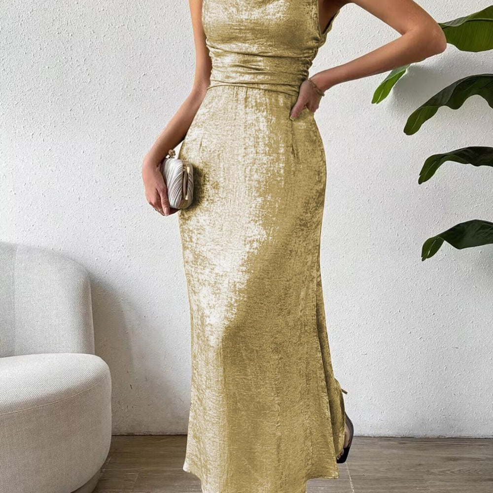 
                      
                        Asymmetric Neck Sleeveless Midi Dress Dresses
                      
                    