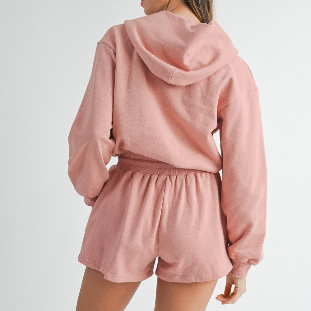 
                      
                        French Terry Hooded Romper
                      
                    