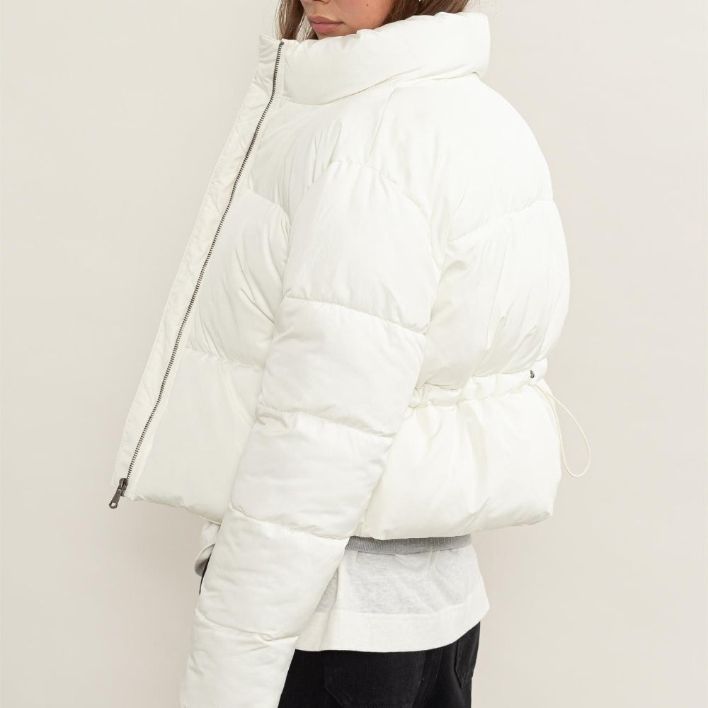 
                  
                    Quilted Back Drawstring Puffer Jacket
                  
                