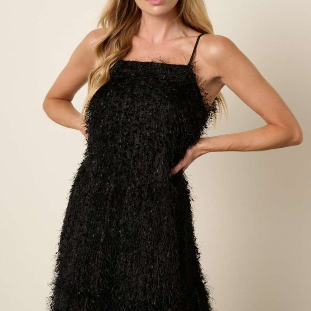 
                      
                        Feather Ruffle Hem Mini Cami Dress
                      
                    