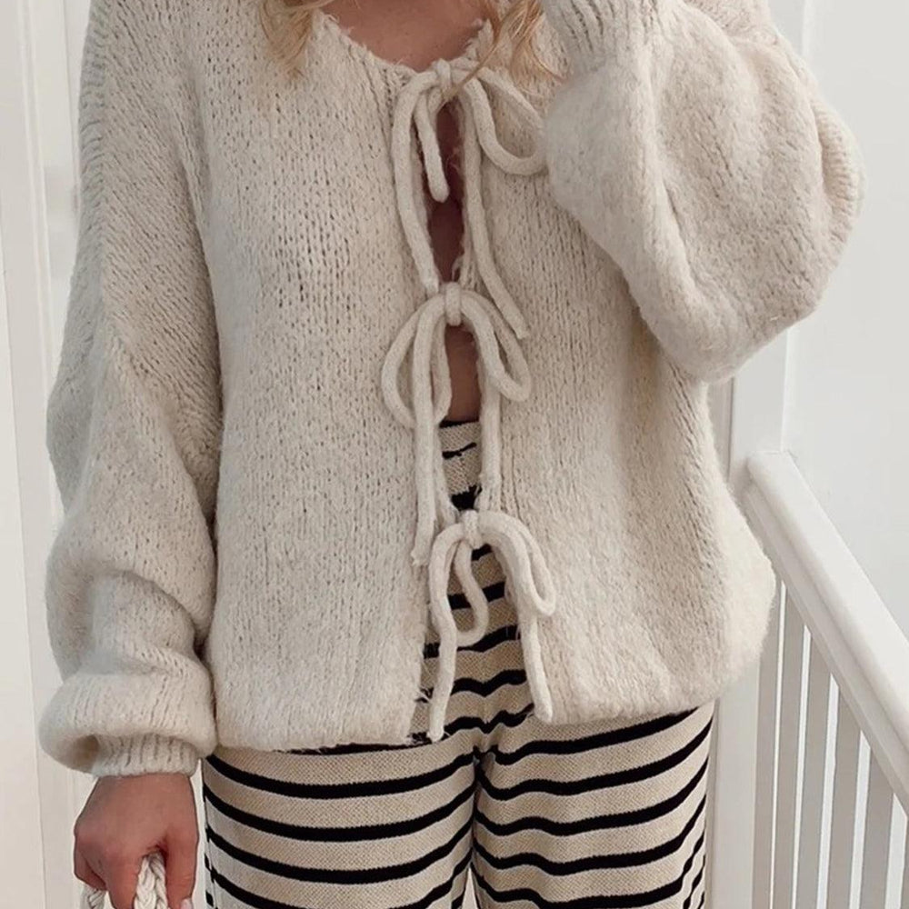 
                      
                        Tied Long Sleeve Dropped Shoulder Cardigan
                      
                    