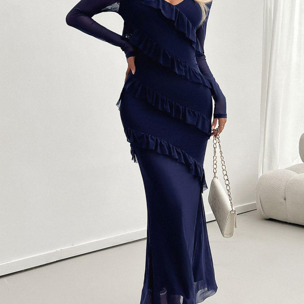 
                      
                        Ruffled Surplice Long Sleeve Maxi Dress
                      
                    