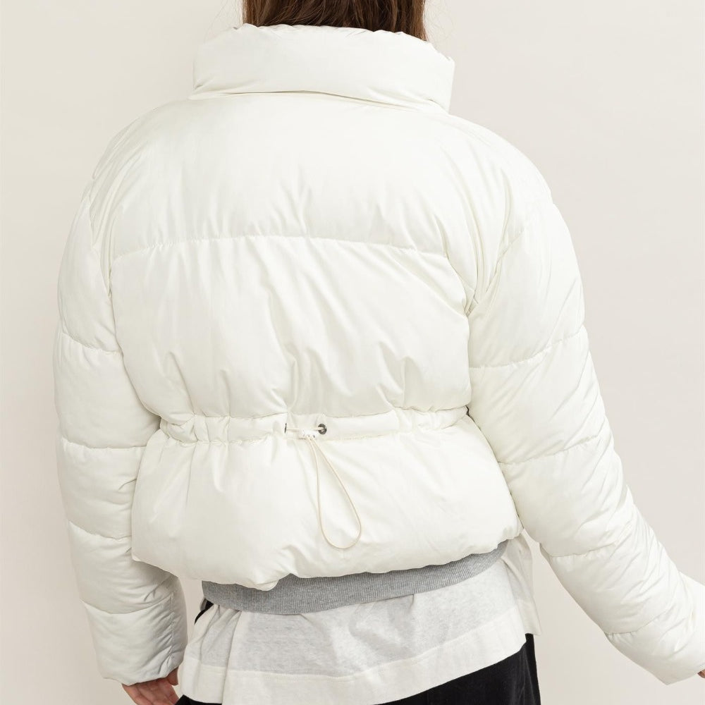 
                  
                    Quilted Back Drawstring Puffer Jacket
                  
                