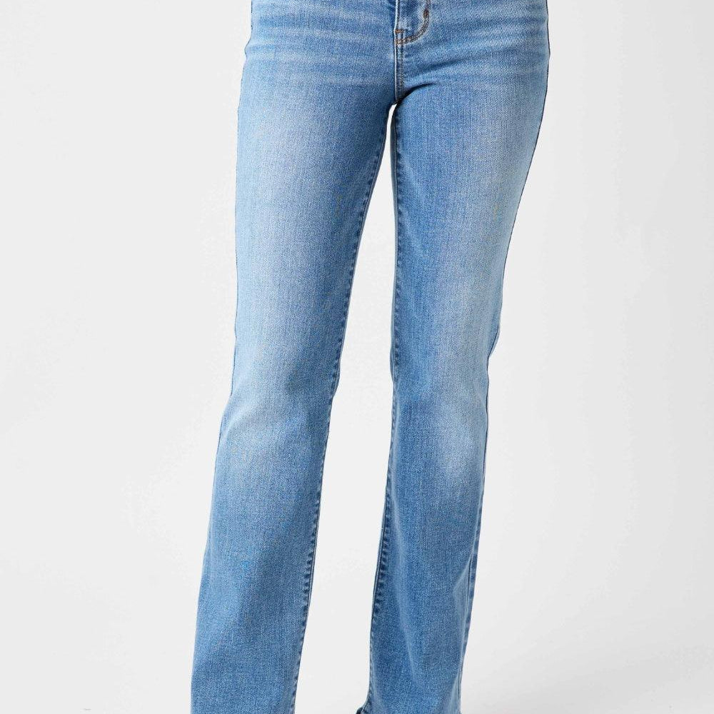 Full Size High Waist Straight Jeans denim