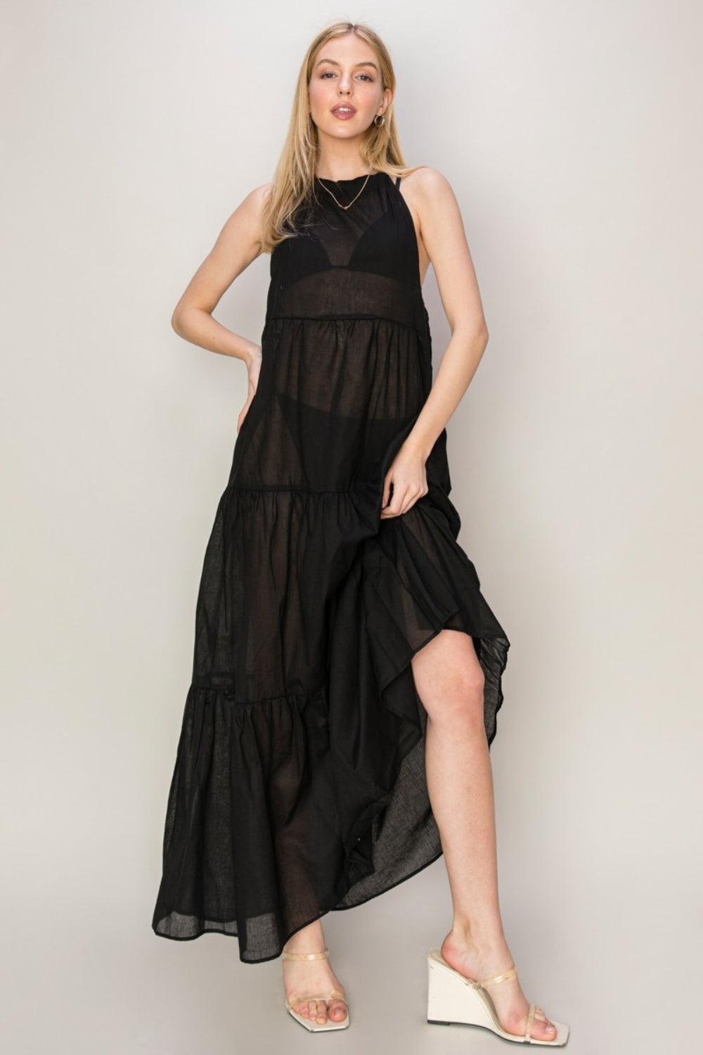 Halter Neck Cover Up Maxi Dress Dresses