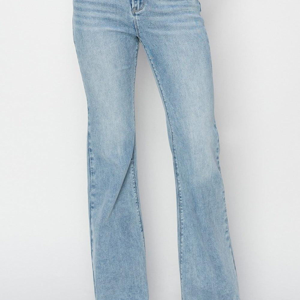 
                      
                        High Rise Raw Cut Hem Bootcut Jeans denim
                      
                    