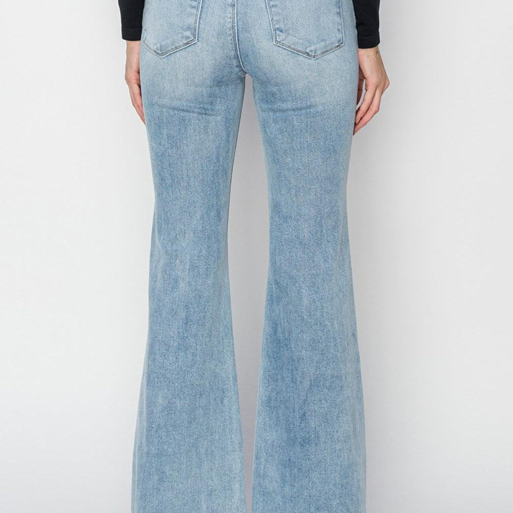 
                      
                        High Rise Raw Cut Hem Bootcut Jeans denim
                      
                    