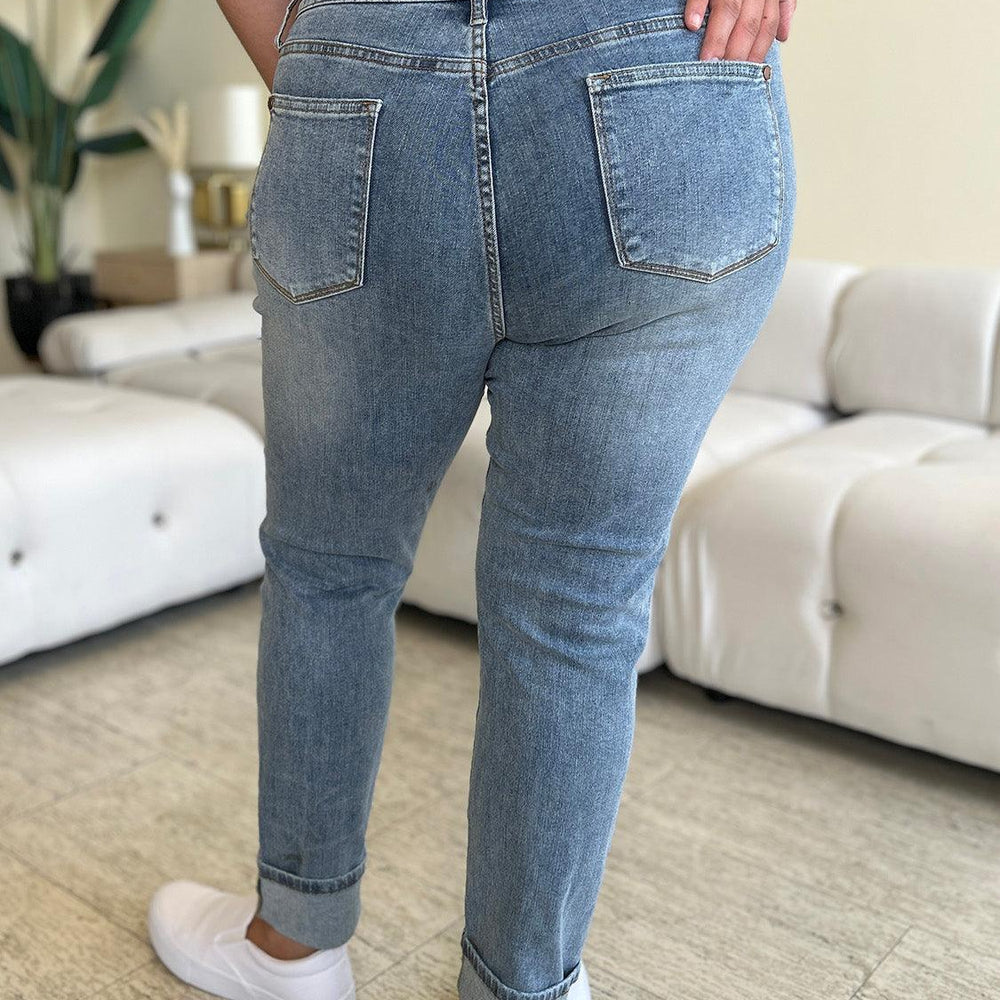 
                      
                        High Waist Cuff Hem Skinny Jeans Jeans
                      
                    