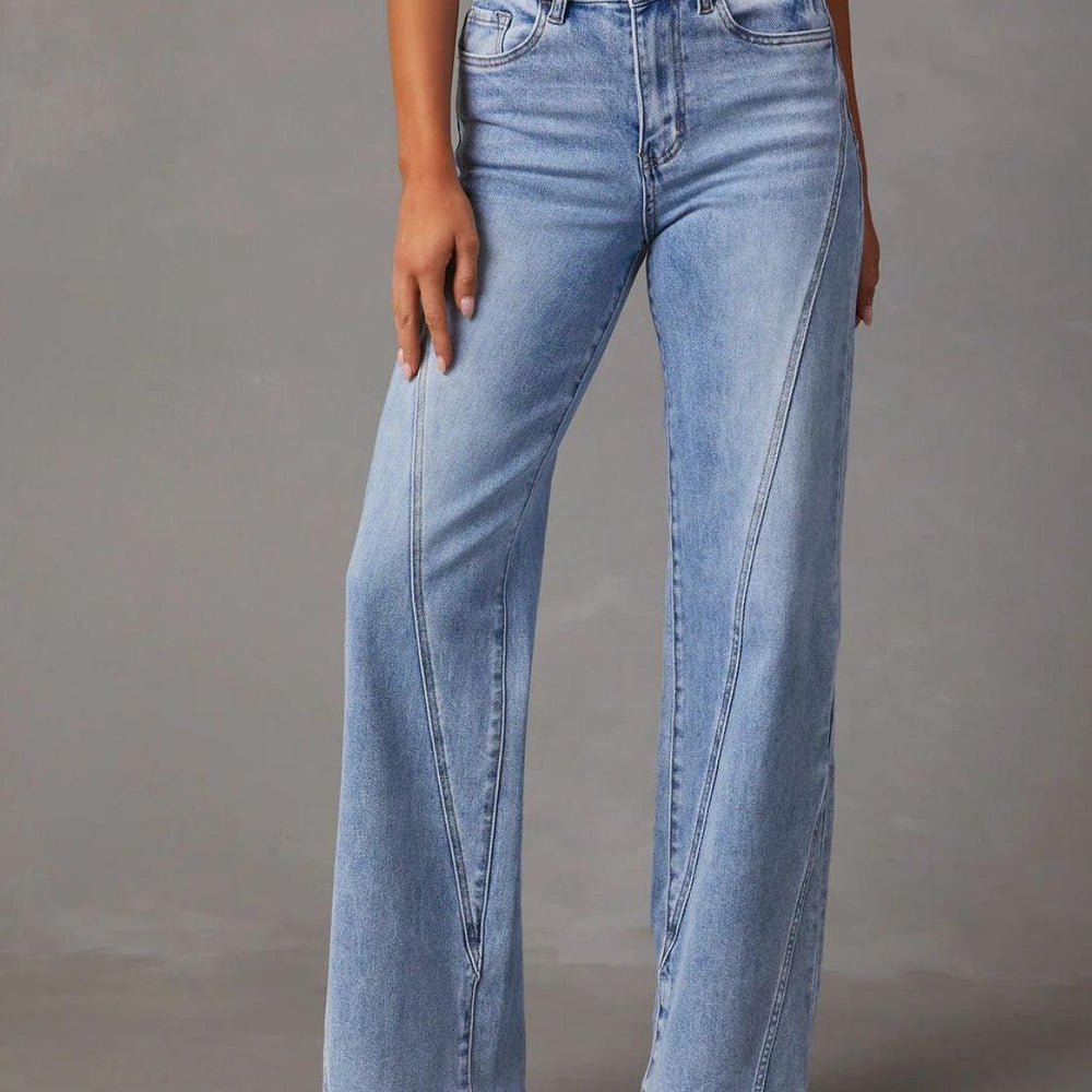 High Waist Straight Jeans denim