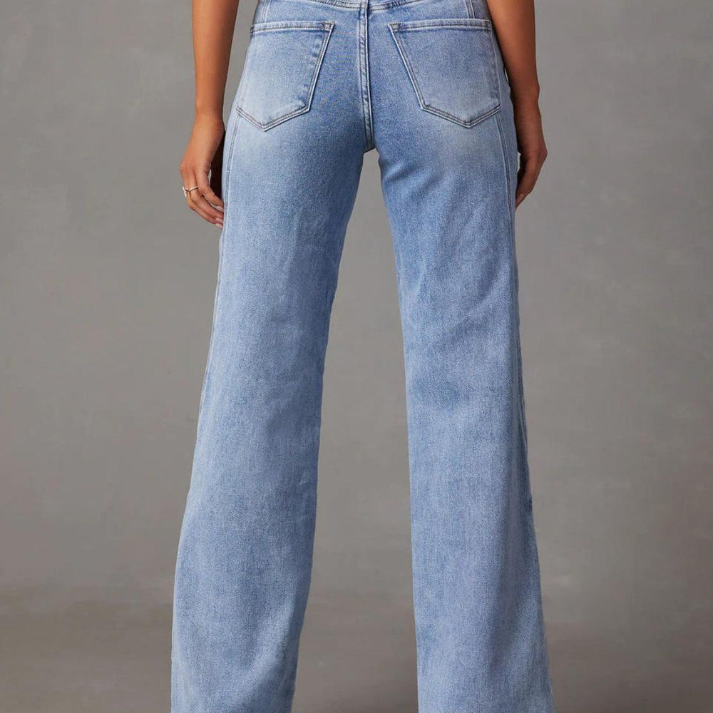 
                      
                        High Waist Straight Jeans denim
                      
                    