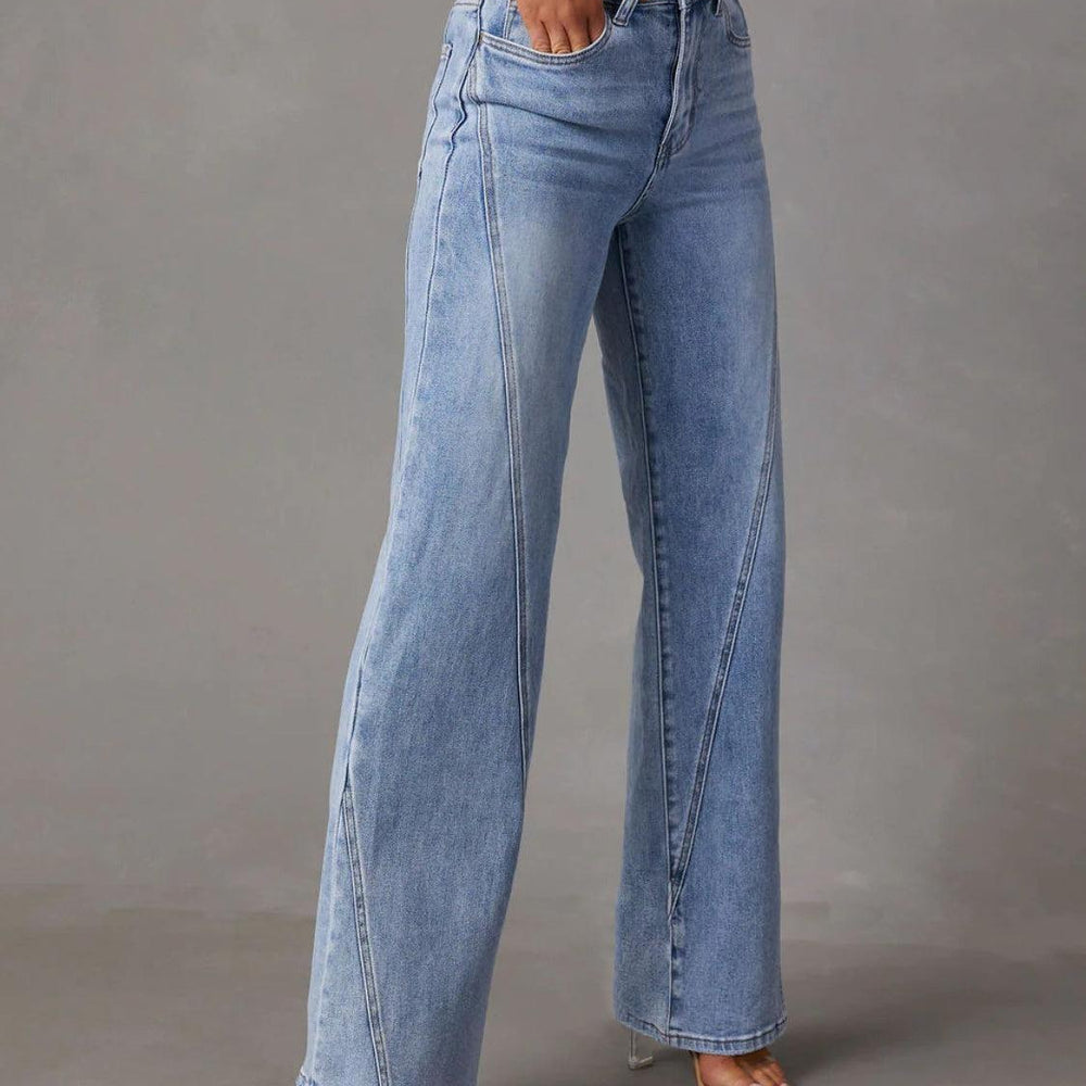 
                      
                        High Waist Straight Jeans denim
                      
                    