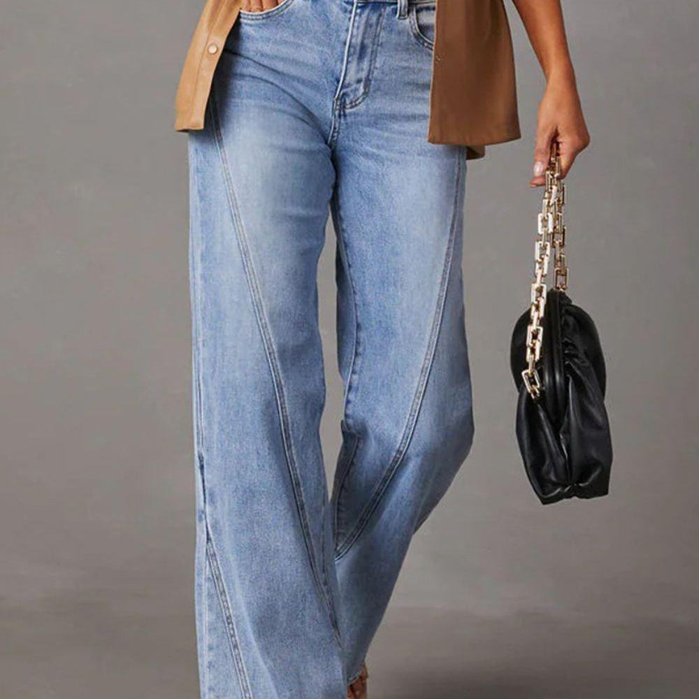 
                      
                        High Waist Straight Jeans denim
                      
                    