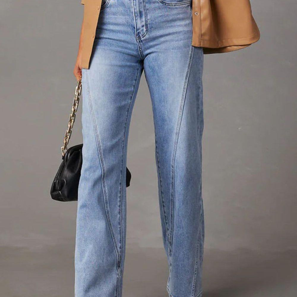 
                      
                        High Waist Straight Jeans denim
                      
                    