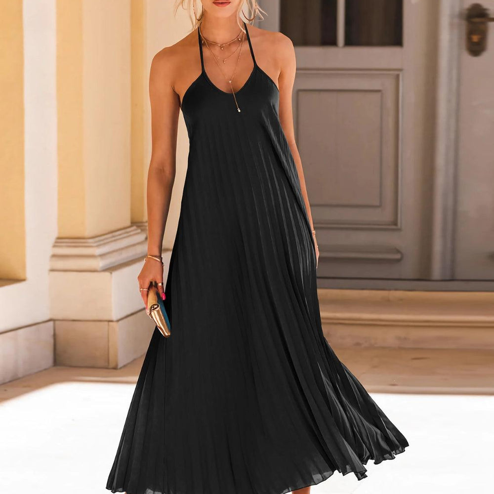 
                      
                        Pleated Halter Neck Sleeveless Dress Dresses
                      
                    