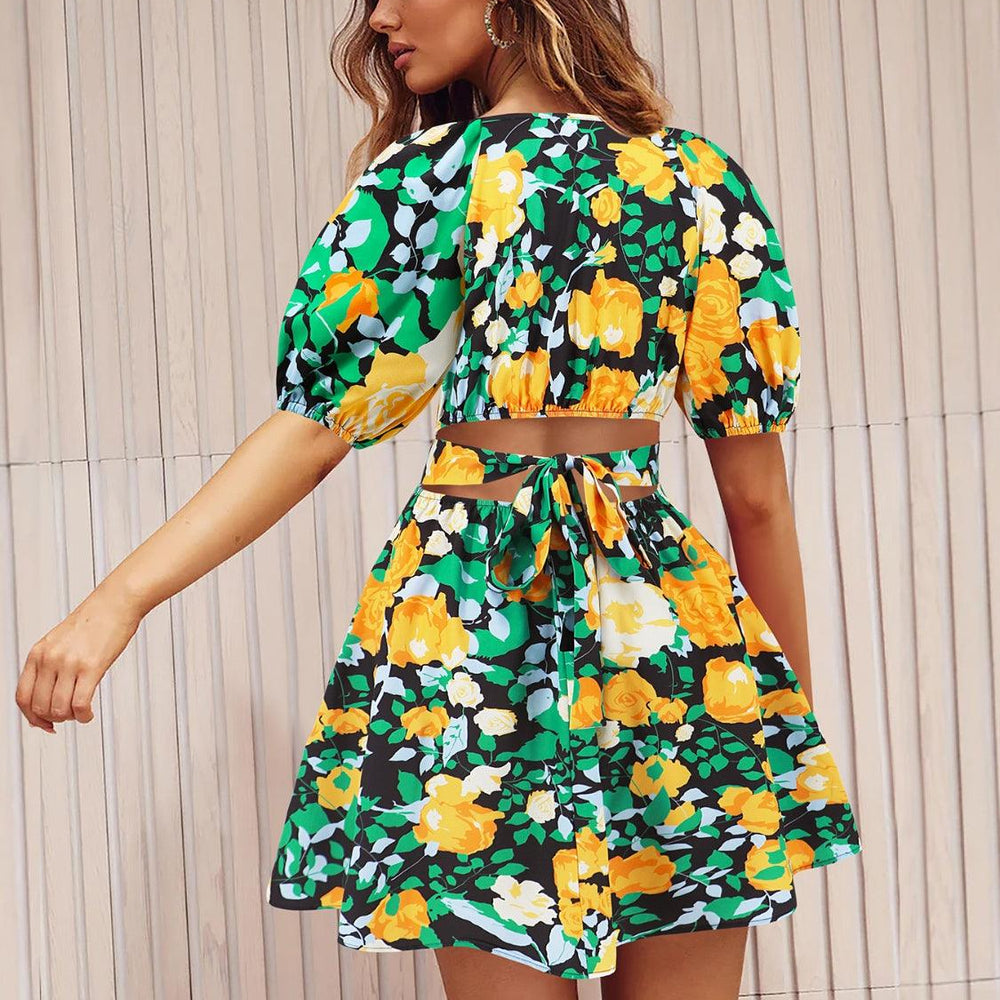 
                  
                    Printed Surplice Short Sleeve Dress Dresses
                  
                