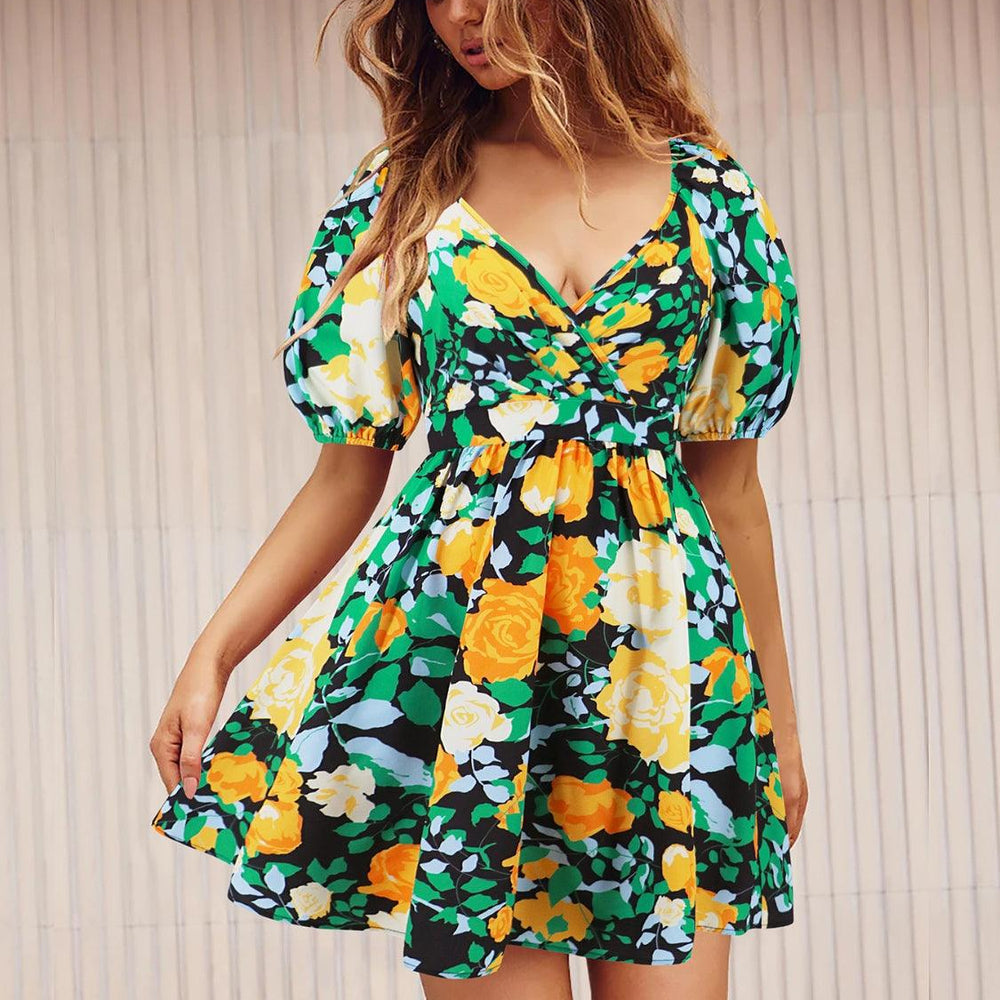 
                  
                    Printed Surplice Short Sleeve Dress Dresses
                  
                