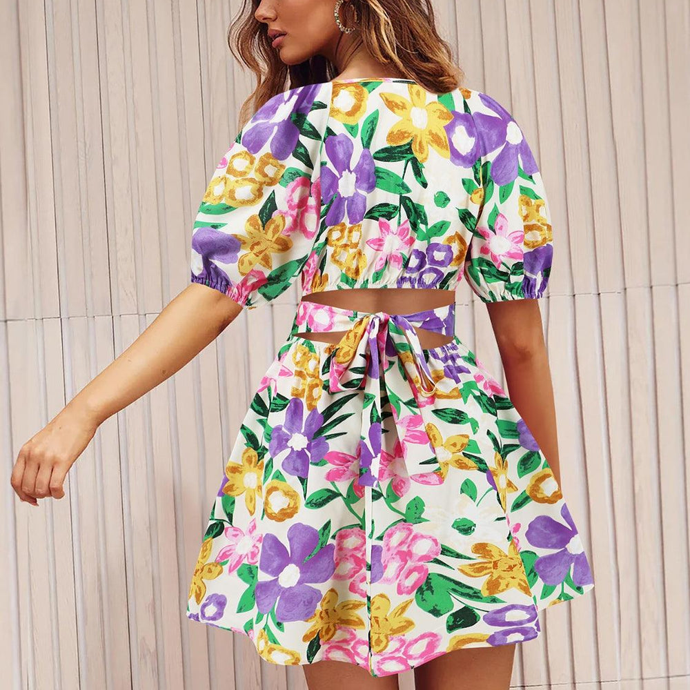 
                  
                    Printed Surplice Short Sleeve Dress Dresses
                  
                