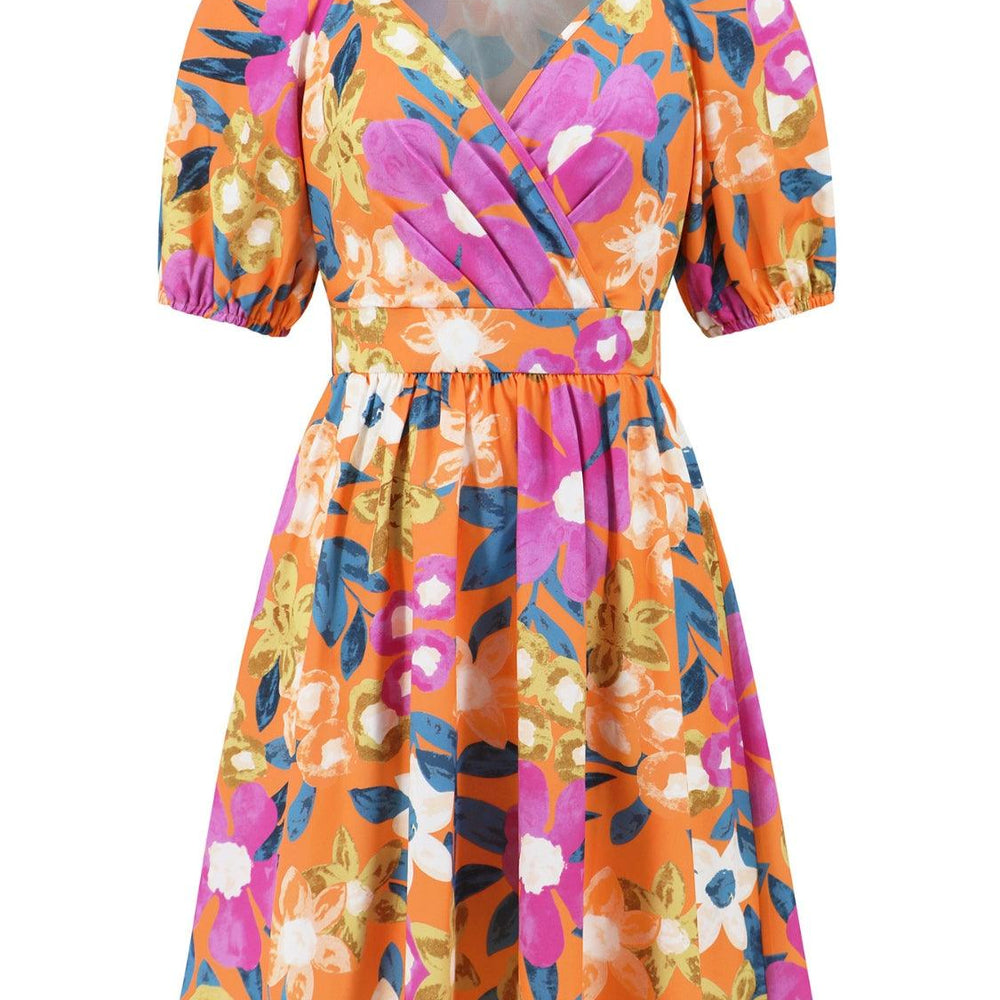 
                  
                    Printed Surplice Short Sleeve Dress Dresses
                  
                