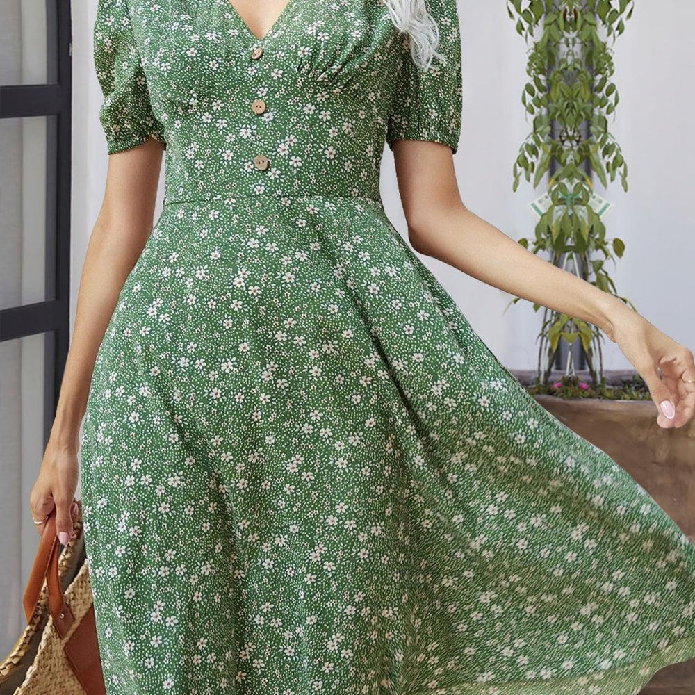 
                  
                    Printed V-Neck Short Sleeve Dress Dresses
                  
                