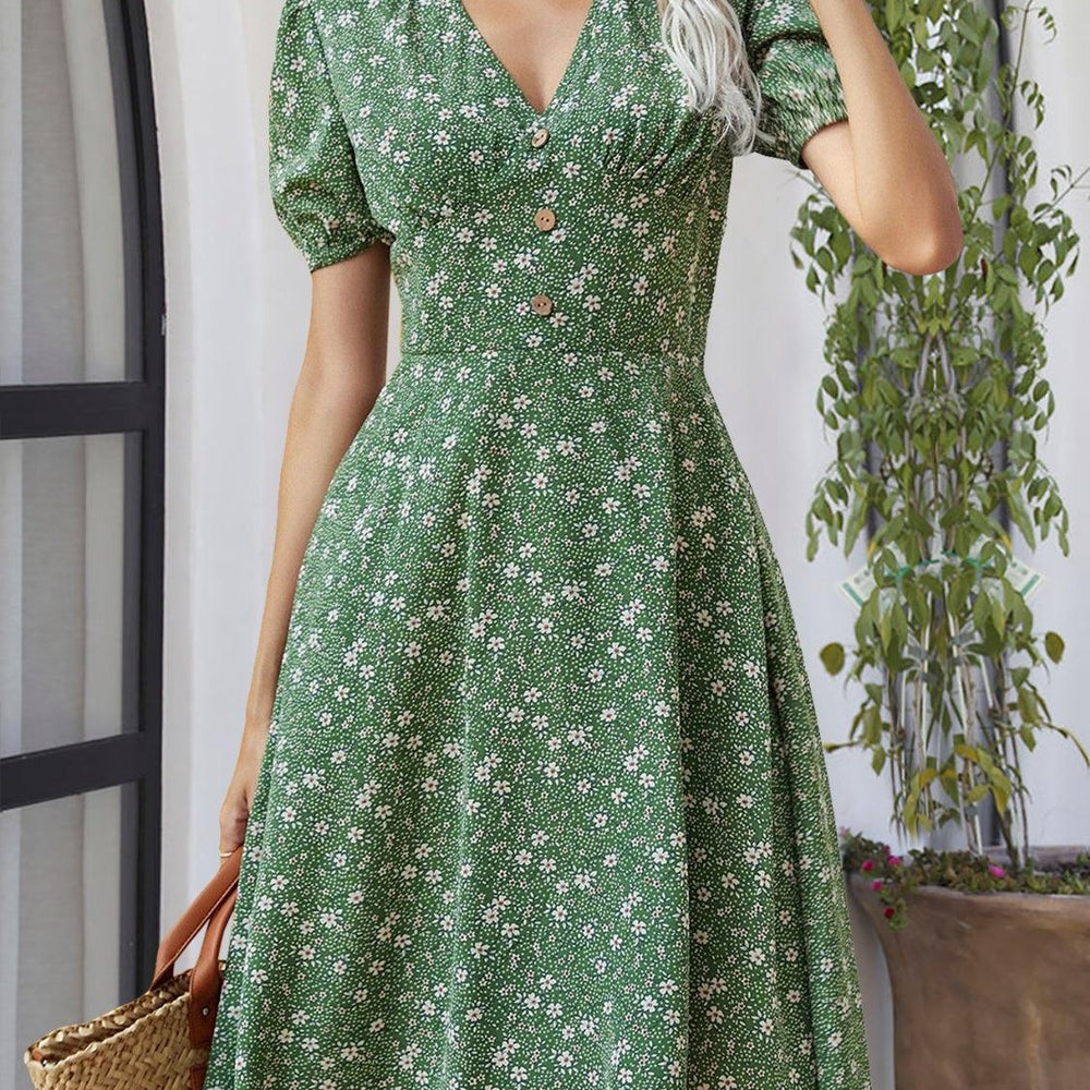 
                  
                    Printed V-Neck Short Sleeve Dress Dresses
                  
                