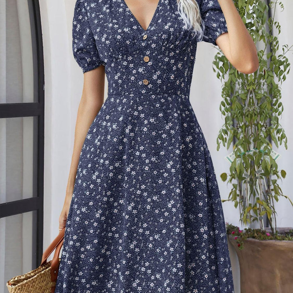 
                  
                    Printed V-Neck Short Sleeve Dress Dresses
                  
                